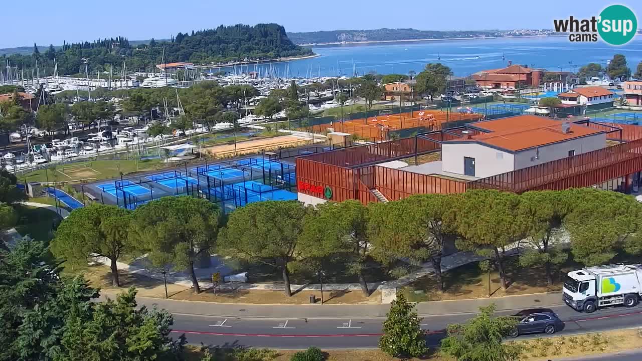 Portorož Live Webcam – view of the marina and tennis courts