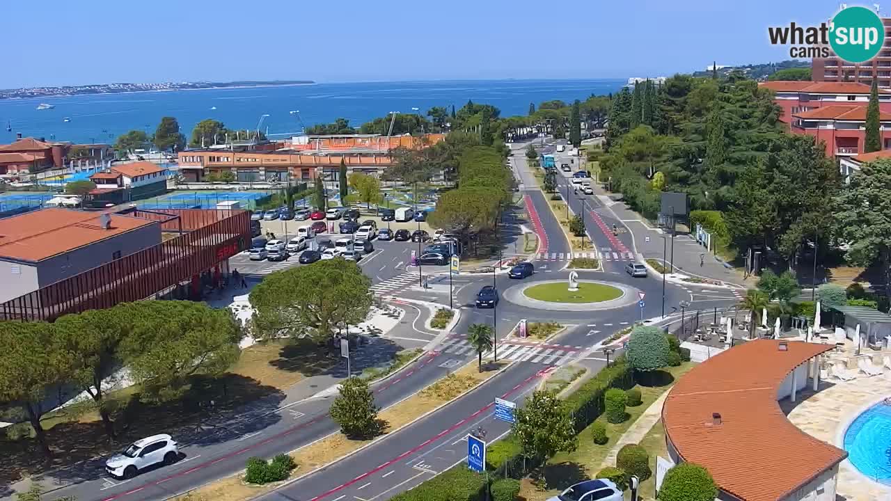 Portorož Live Webcam – view of the marina and tennis courts