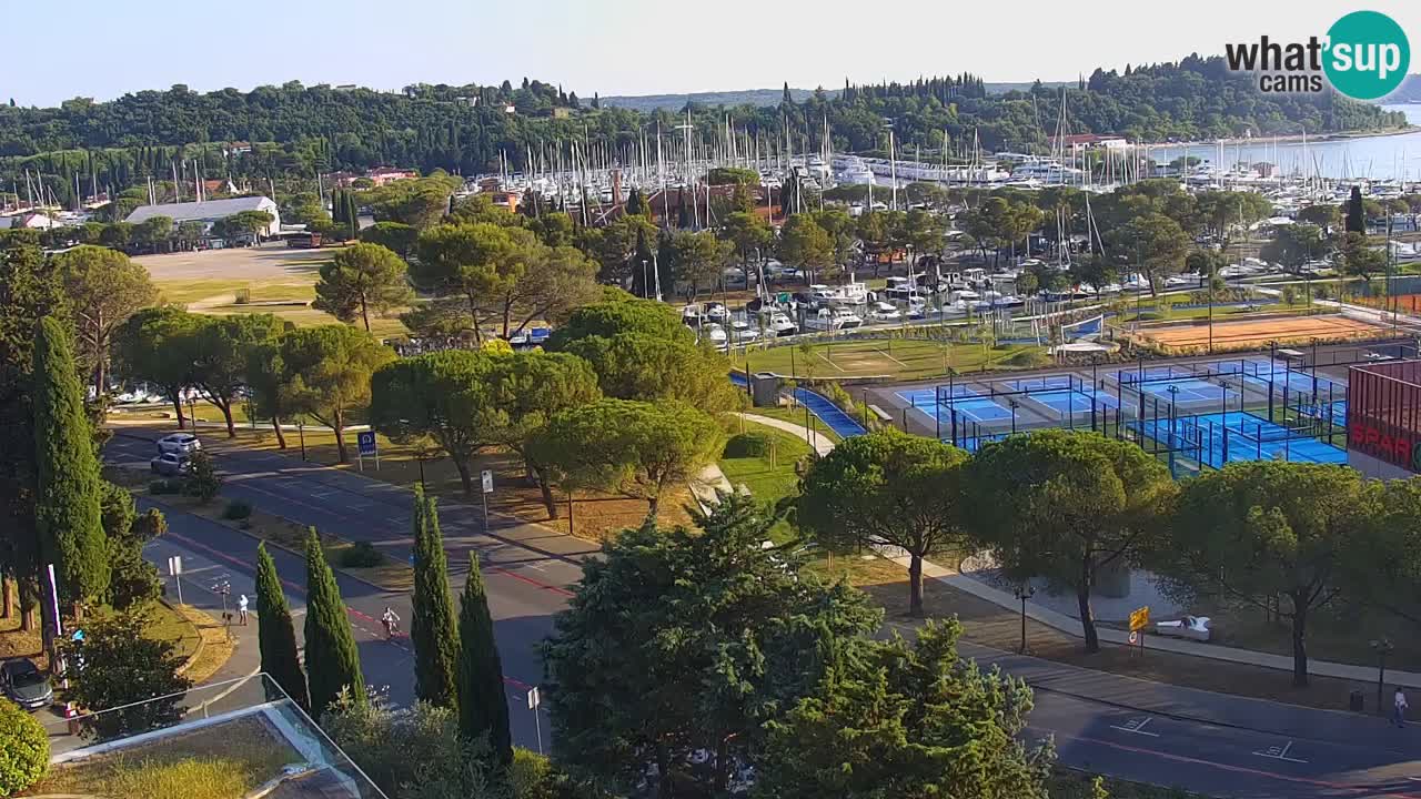 Portorose Live Webcam – vista sulla marina e i campi da tennis