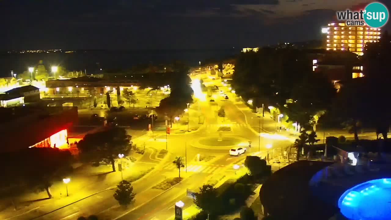 Portorož web kamera – pogled na marinu i teniške terene