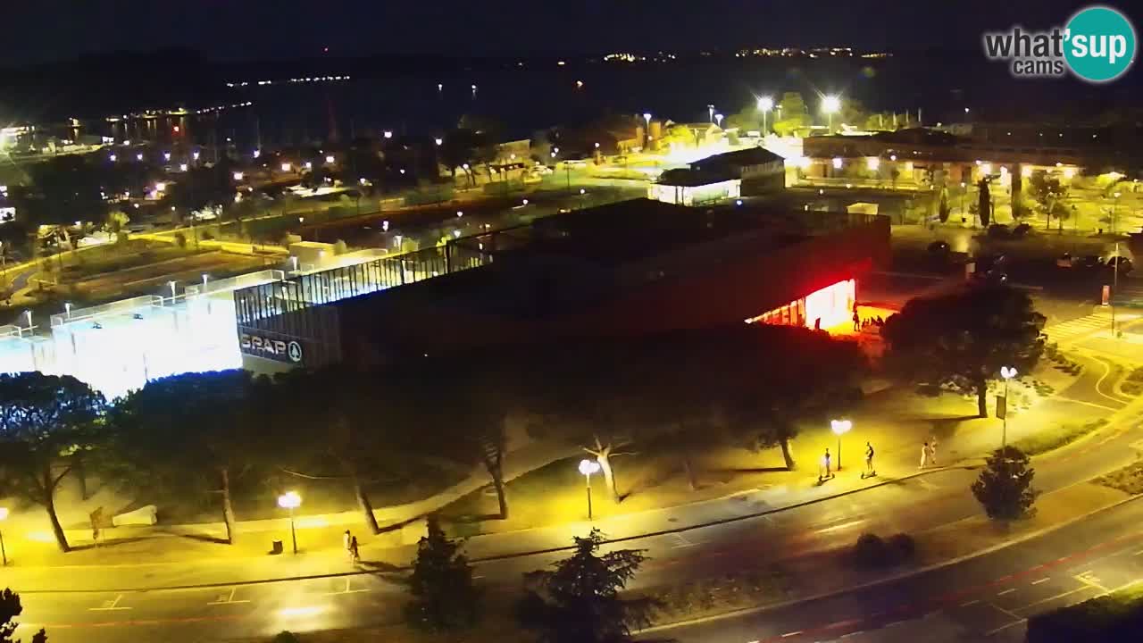 Portorož Webcam – Blick auf den Yachthafen und die Tennisplätze