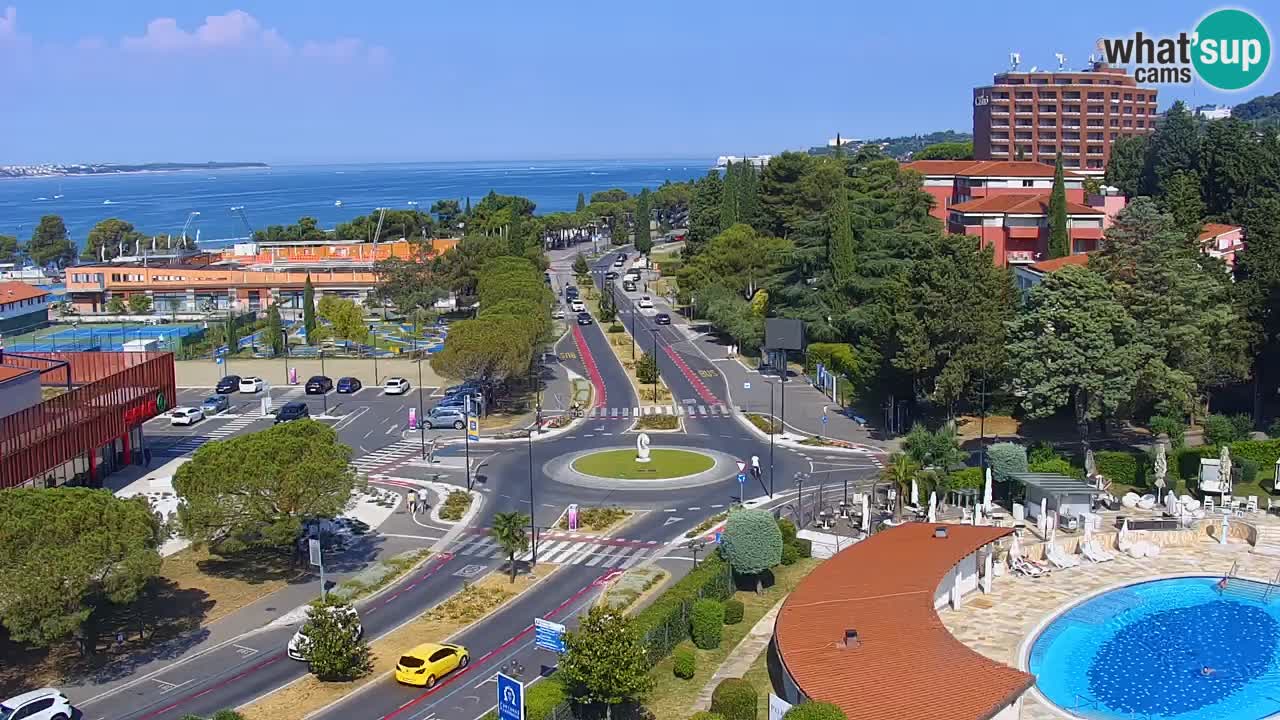 Portorož Webcam – Blick auf den Yachthafen und die Tennisplätze