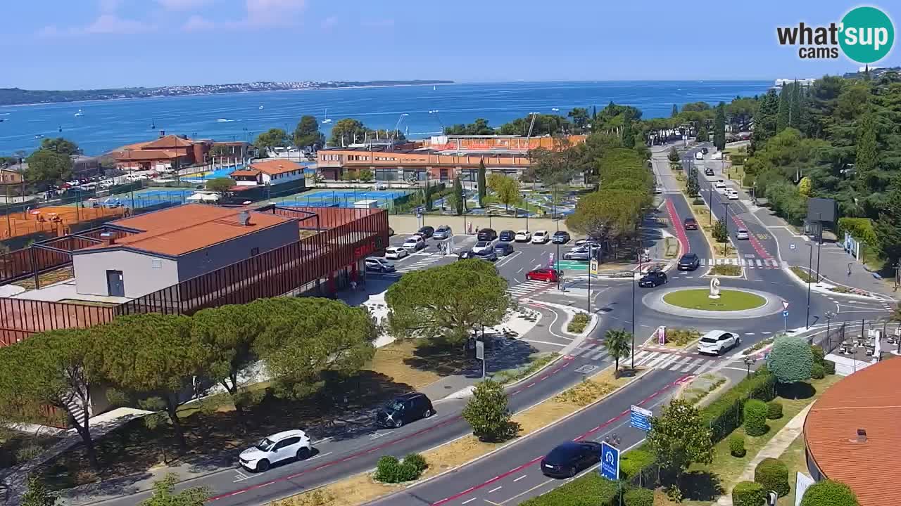 Portorose Live Webcam – vista sulla marina e i campi da tennis