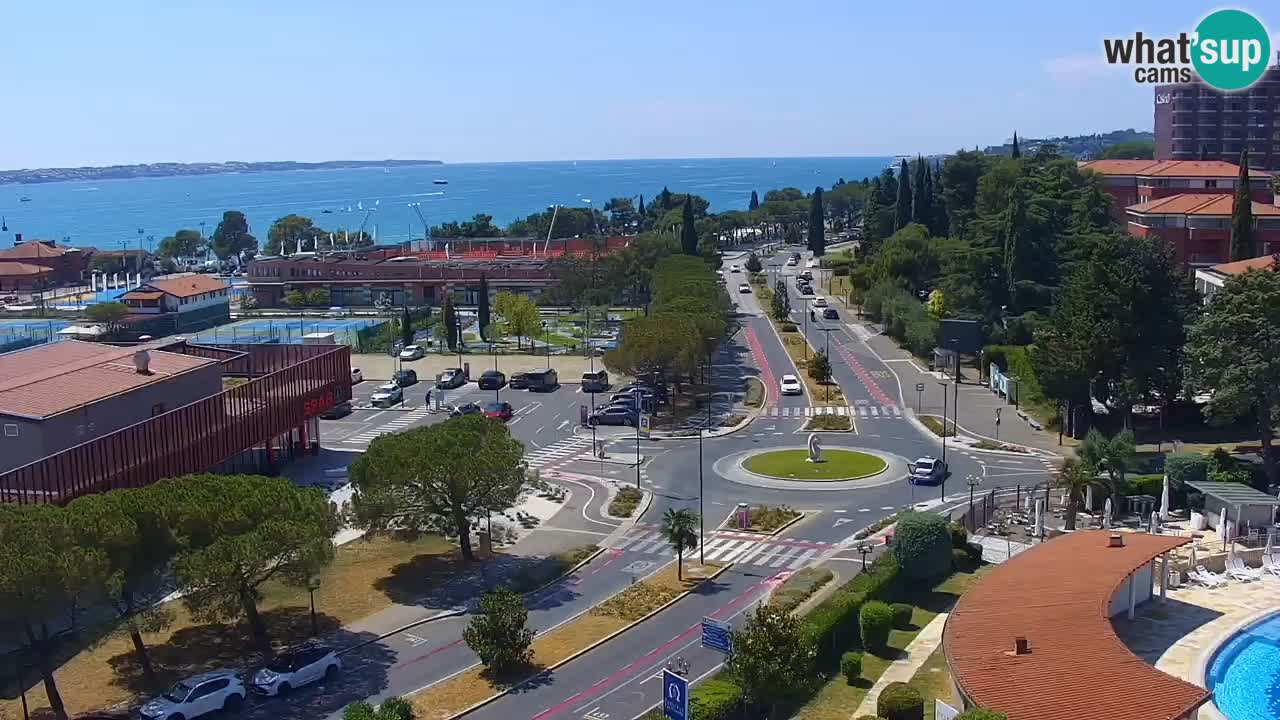Portorož Live Webcam – view of the marina and tennis courts