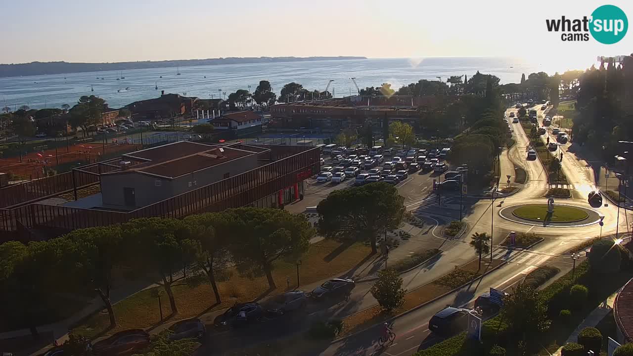 Portorož Webcam – Blick auf den Yachthafen und die Tennisplätze