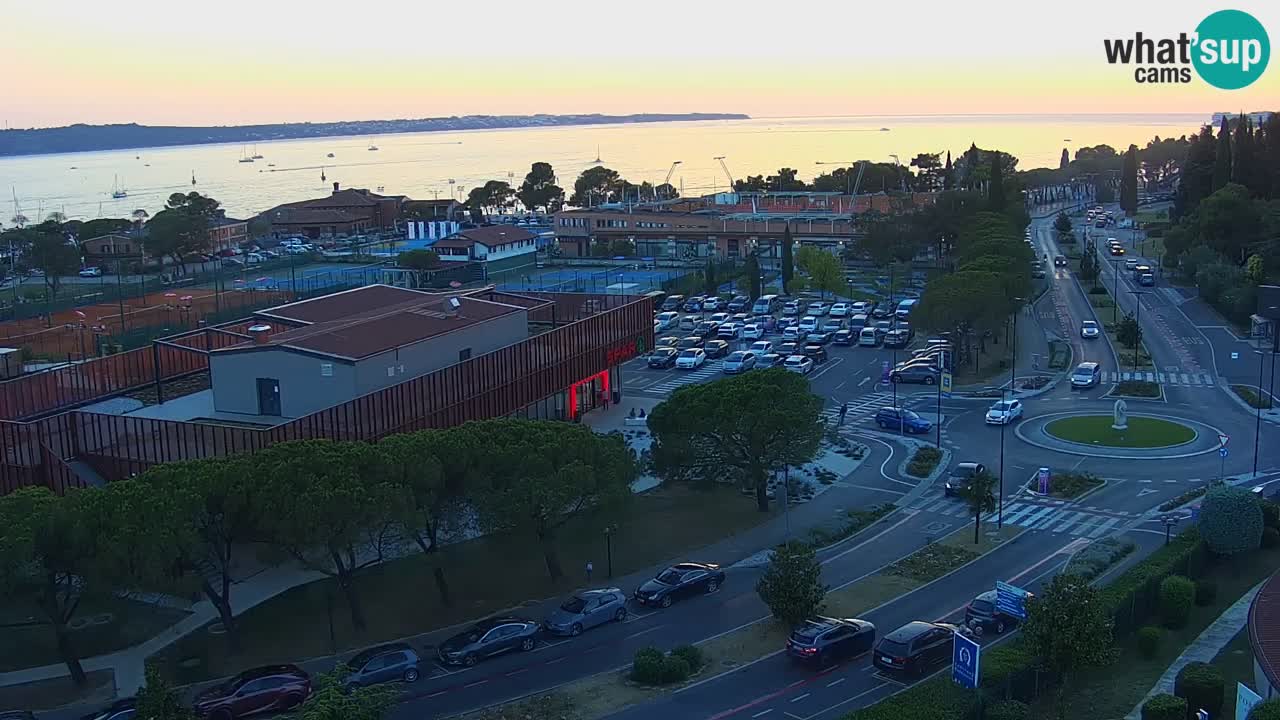 Portorose Live Webcam – vista sulla marina e i campi da tennis