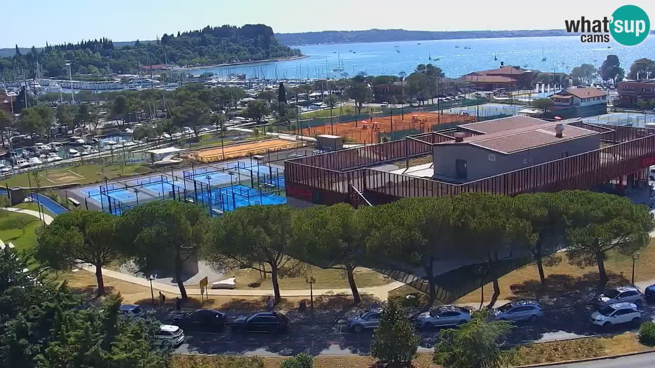 Portorož Live Webcam – view of the marina and tennis courts