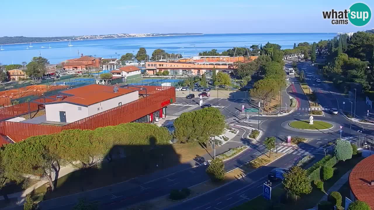 Portorož Live Webcam – view of the marina and tennis courts