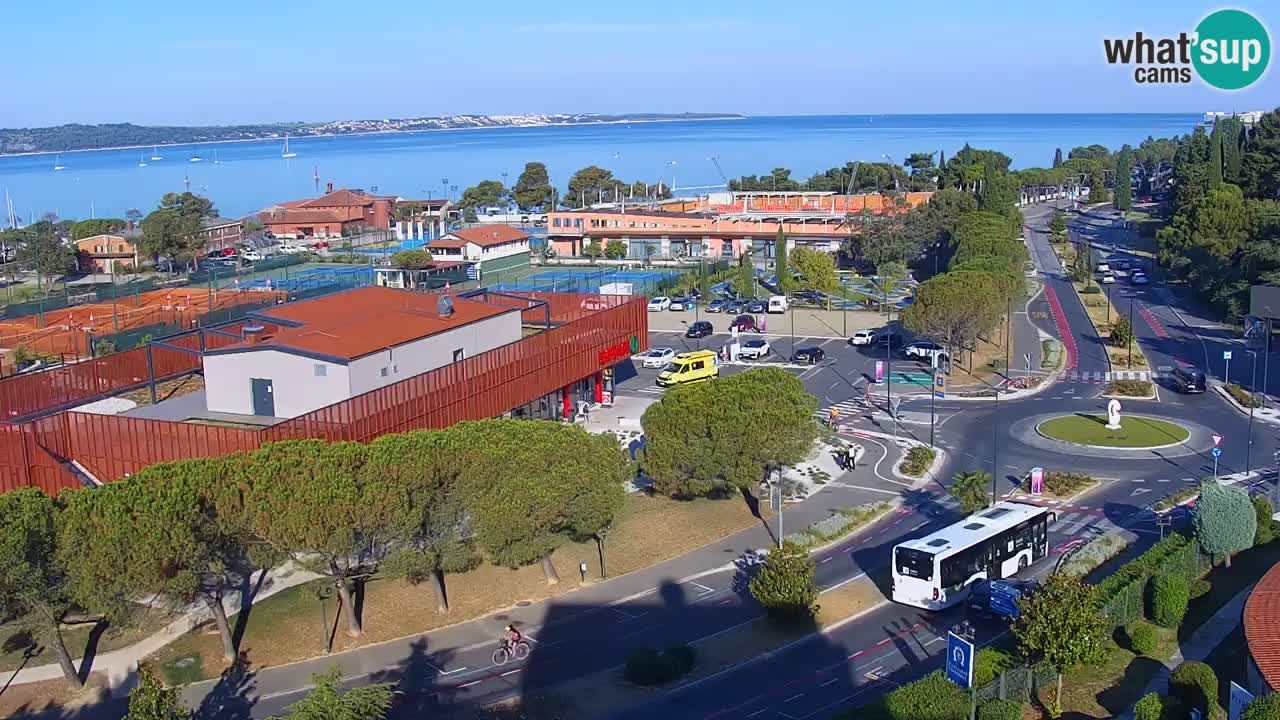 Portorož Live Webcam – view of the marina and tennis courts