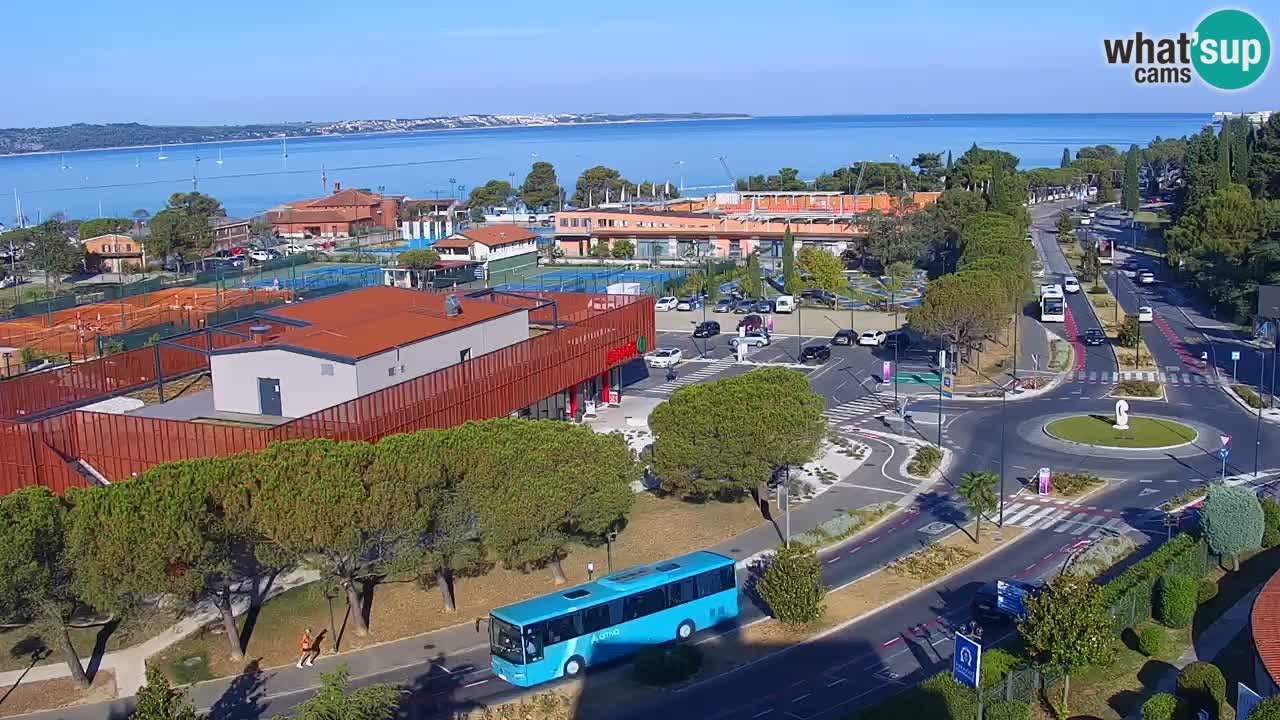 Portorož Live Webcam – view of the marina and tennis courts