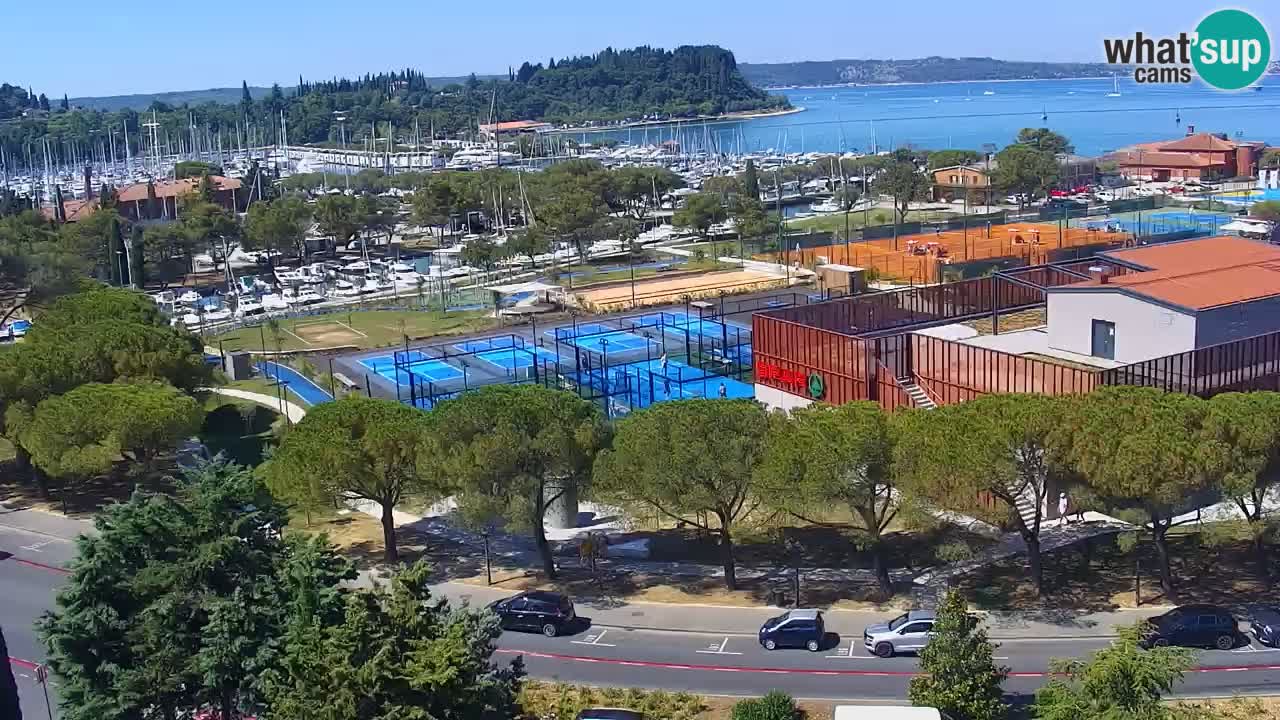 Portorož Live Webcam – view of the marina and tennis courts