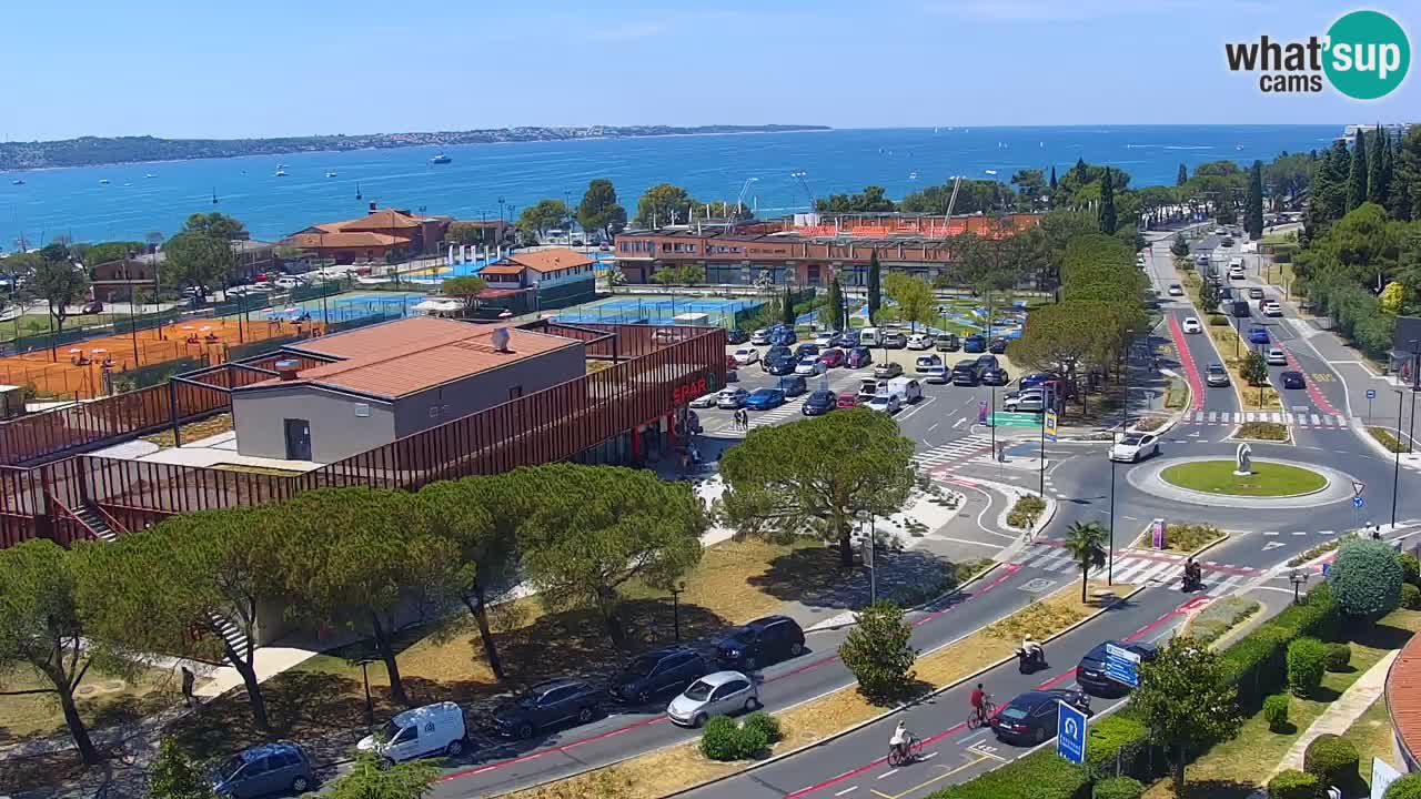 Portorož spletna kamera – pogled na marino in teniška igrišča