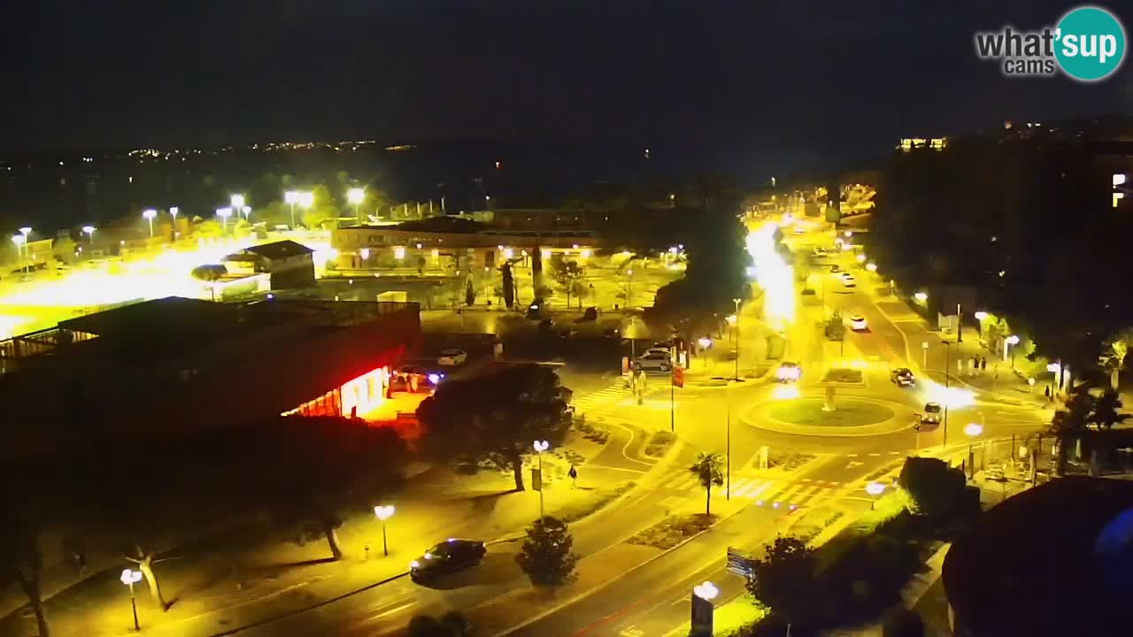 Portorož camera en vivo – vista del puerto deportivo y las canchas de tenis