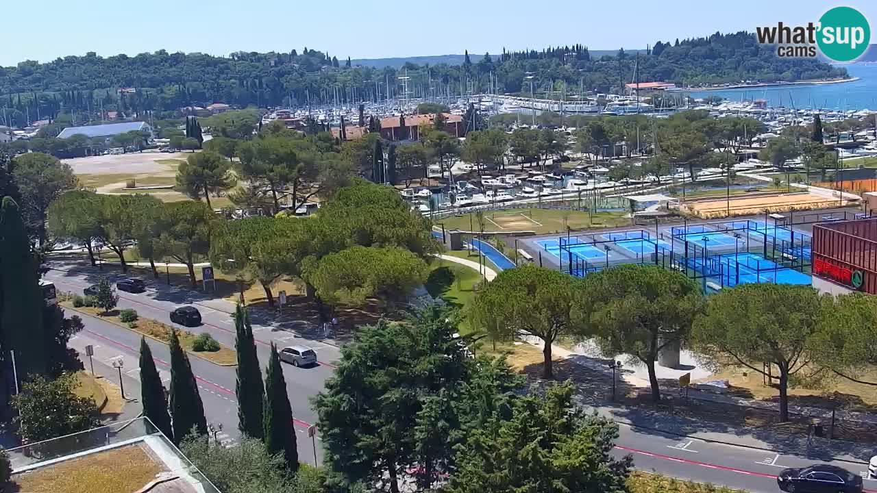 Portorož Live Webcam – view of the marina and tennis courts
