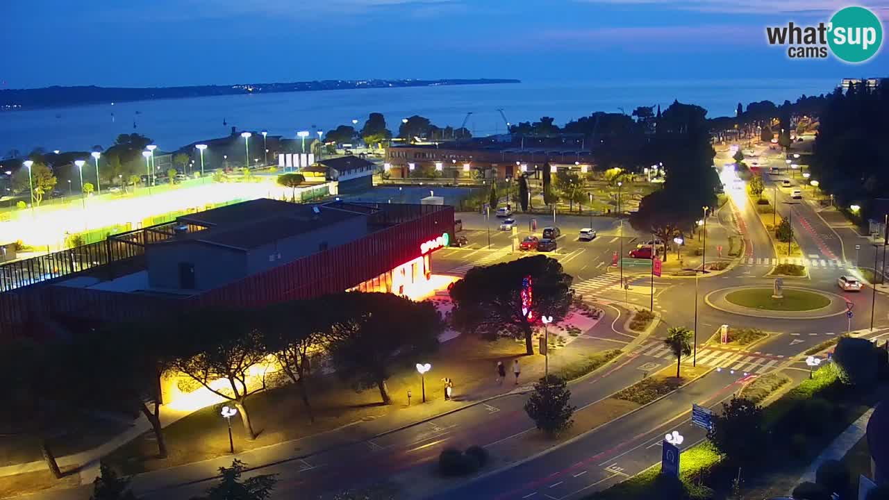 Portorož Webcam – Blick auf den Yachthafen und die Tennisplätze