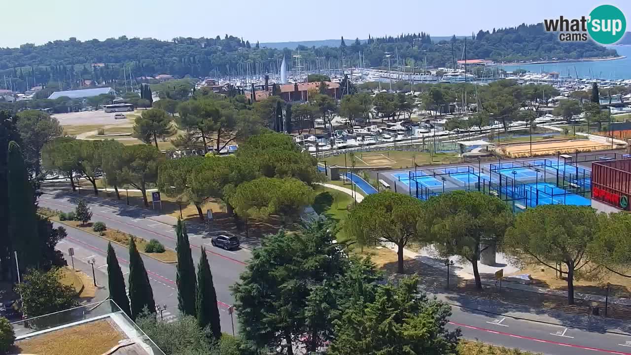 Portorož spletna kamera – pogled na marino in teniška igrišča