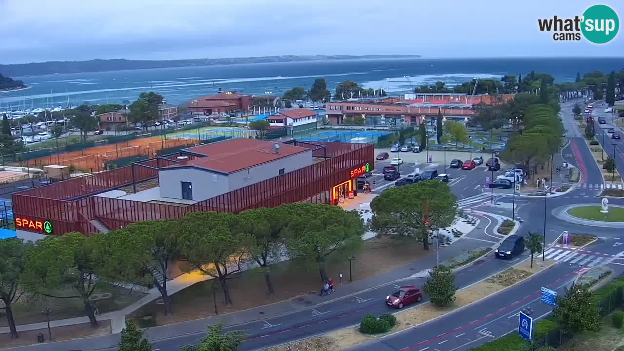 Portorož Live Webcam – view of the marina and tennis courts