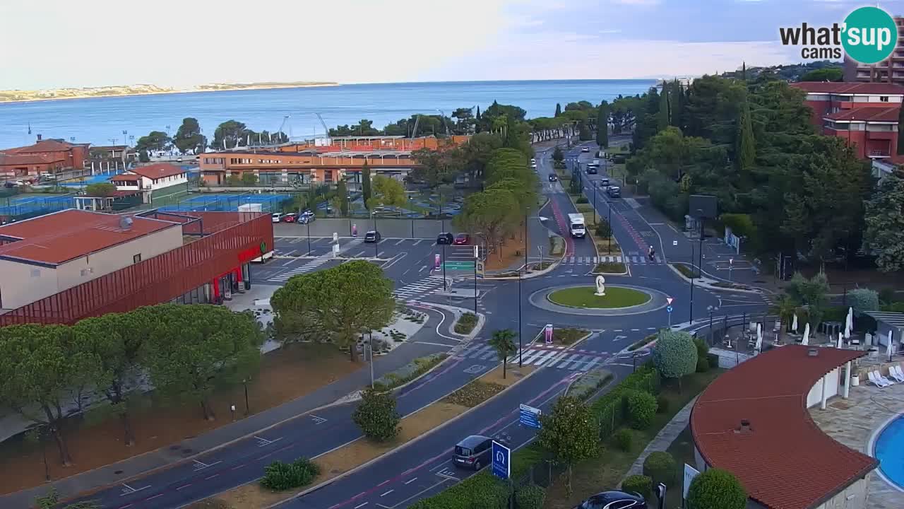 Portorož Webcam – Blick auf den Yachthafen und die Tennisplätze