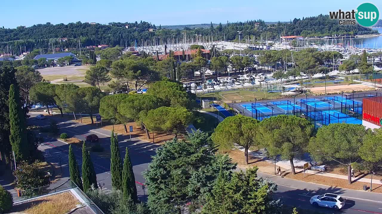Portorož web kamera – pogled na marinu i teniške terene