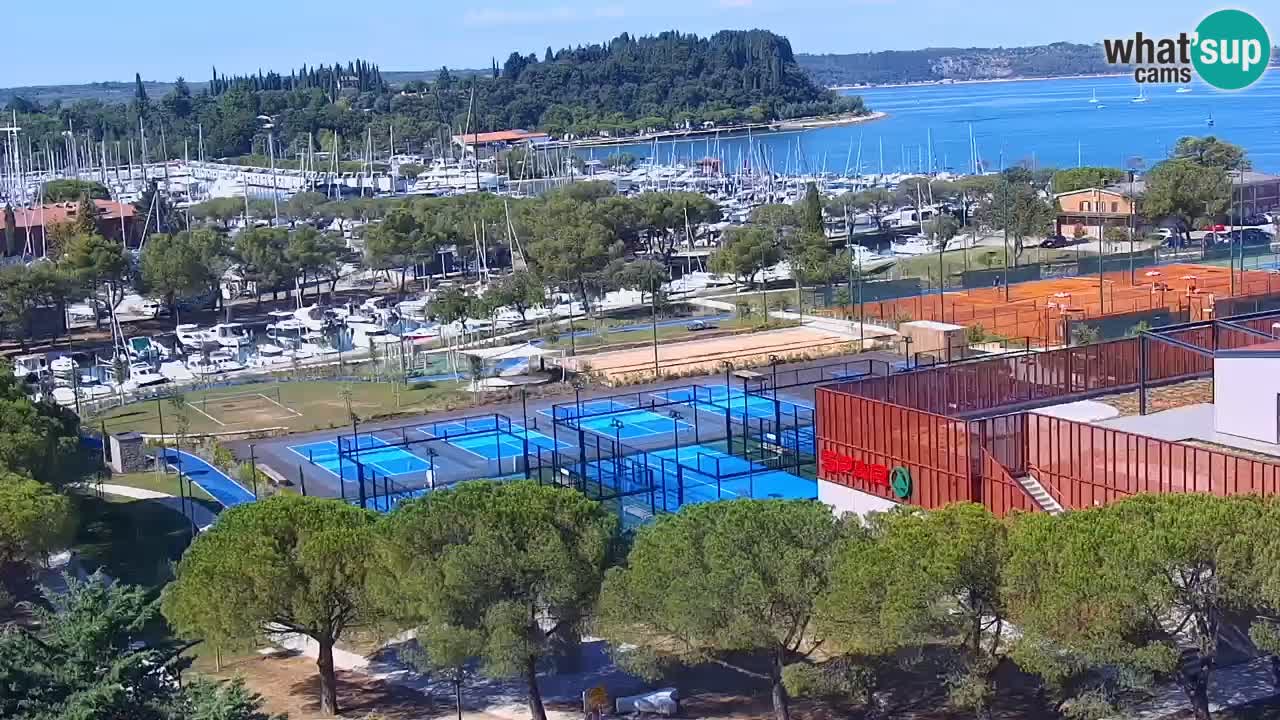 Portorož web kamera – pogled na marinu i teniške terene