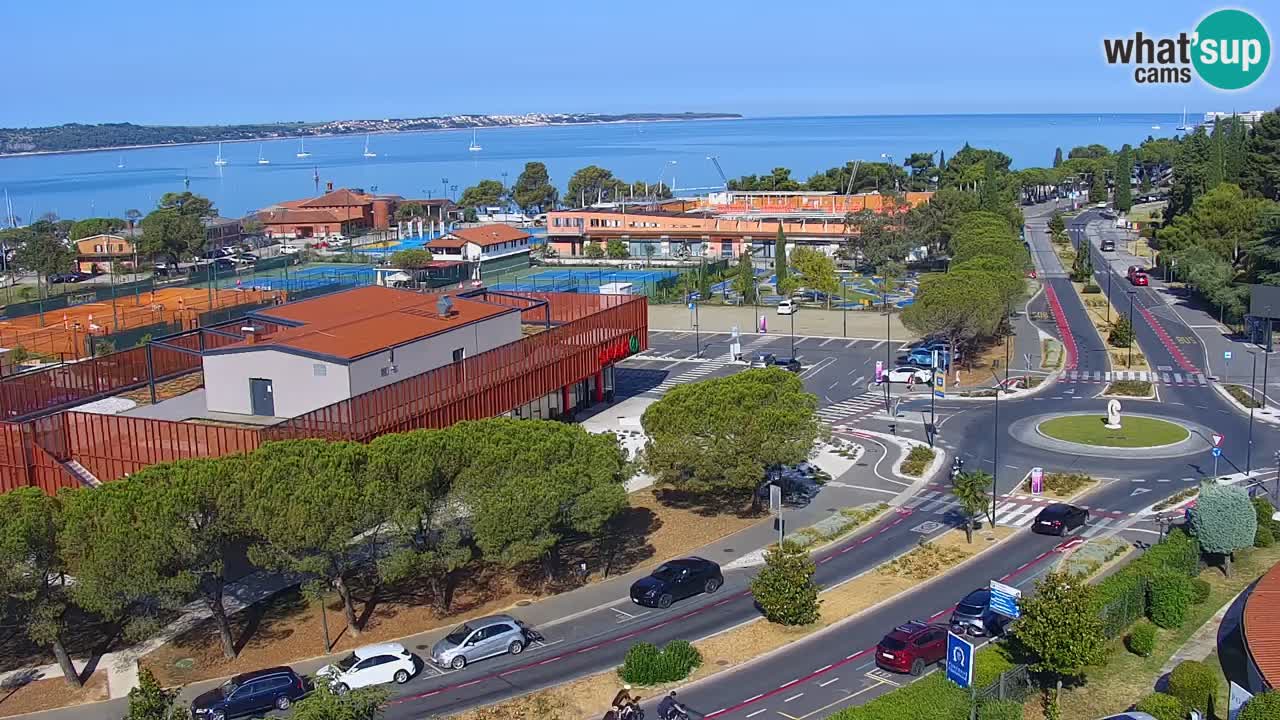 Portorož spletna kamera – pogled na marino in teniška igrišča