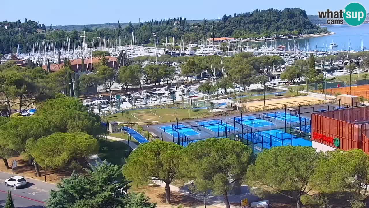 Portorož Live Webcam – vue sur la marina et les courts de tennis