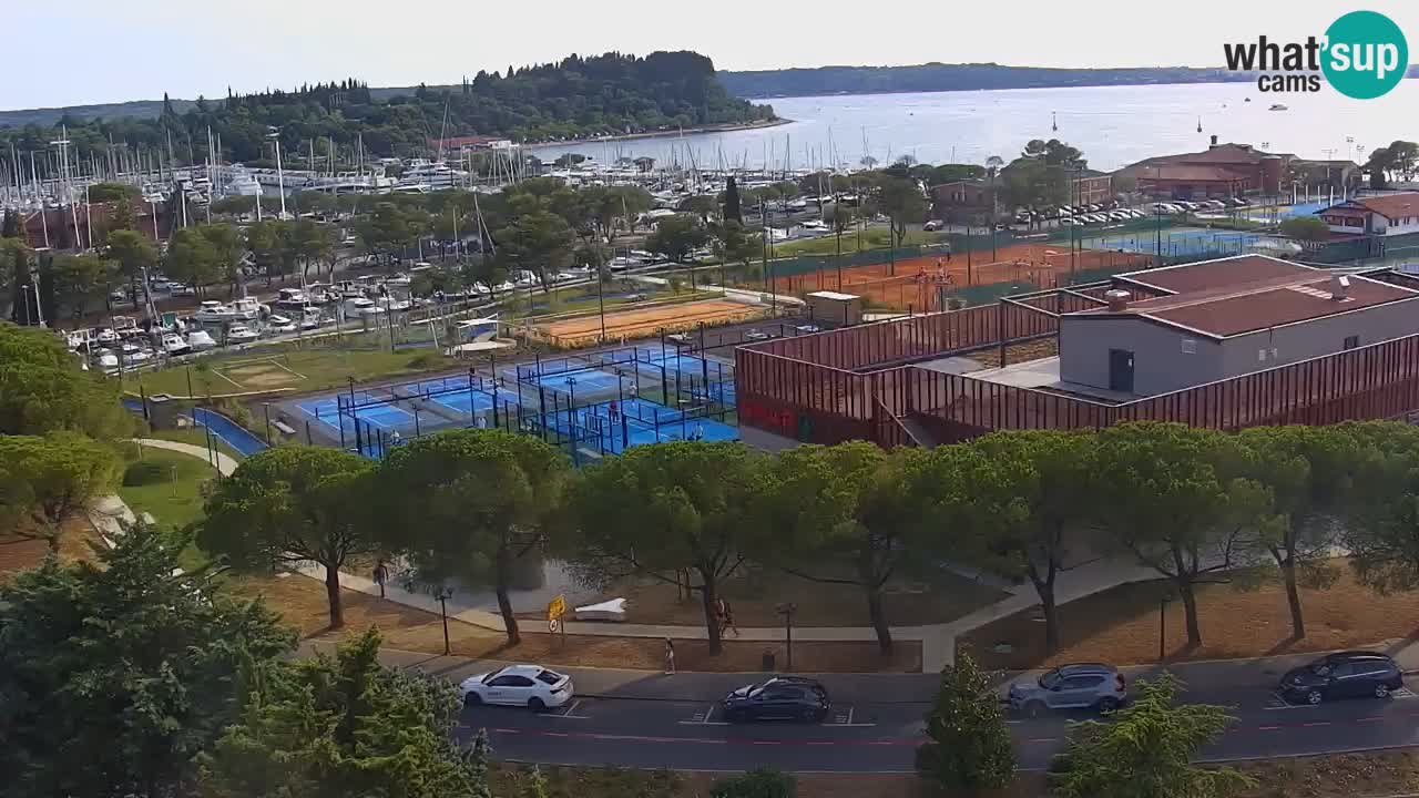 Portorož web kamera – pogled na marinu i teniške terene