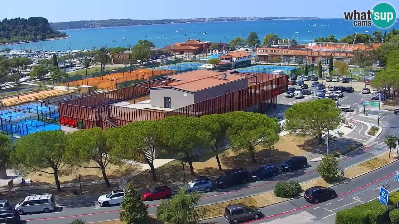 Portorož Live Webcam – view of the marina and tennis courts
