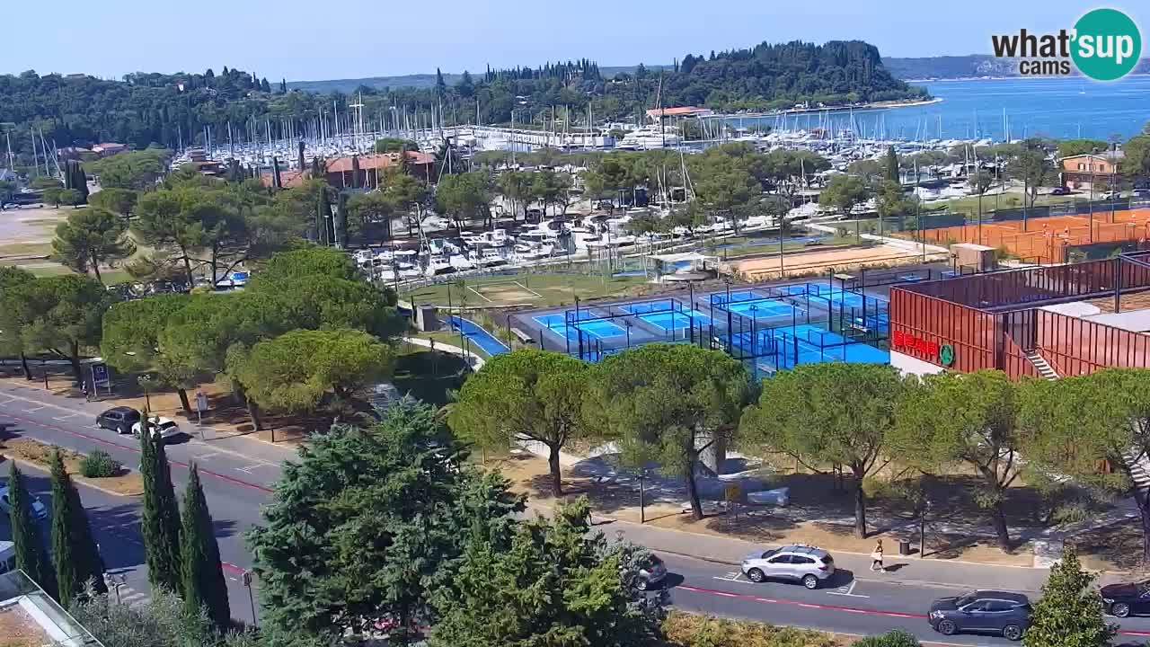 Portorož Live Webcam – view of the marina and tennis courts