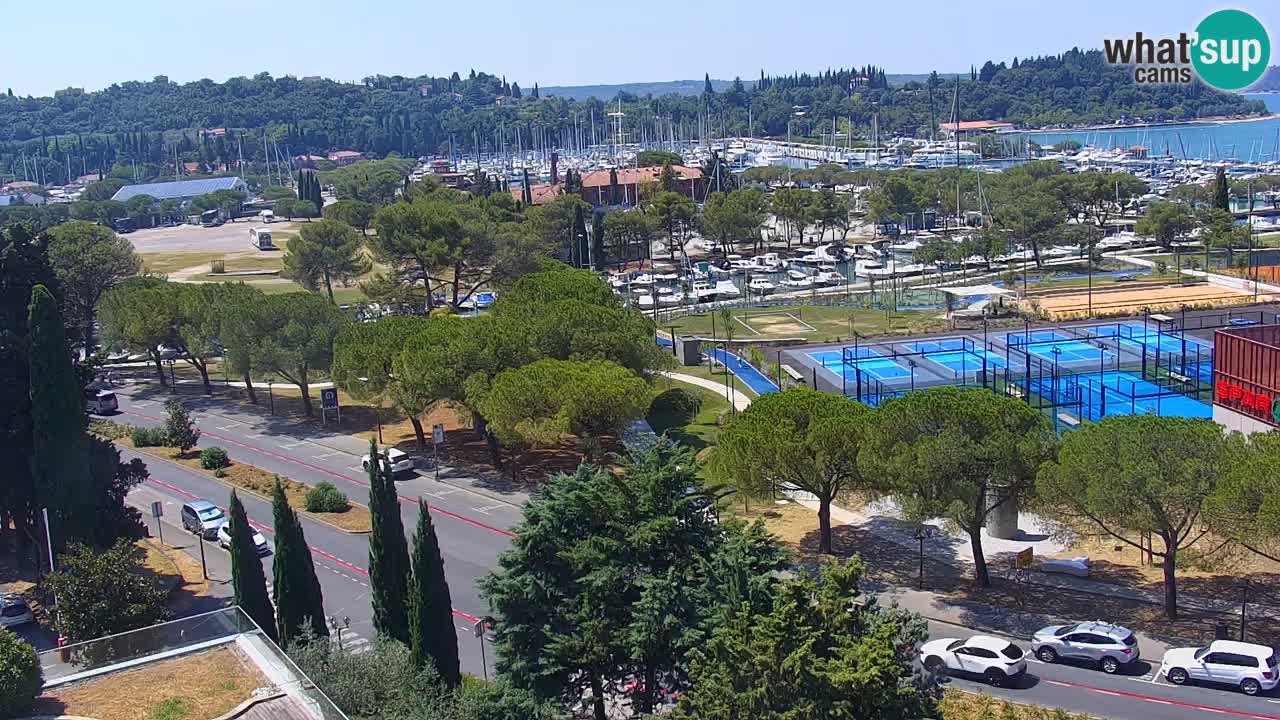 Portorož Live Webcam – view of the marina and tennis courts