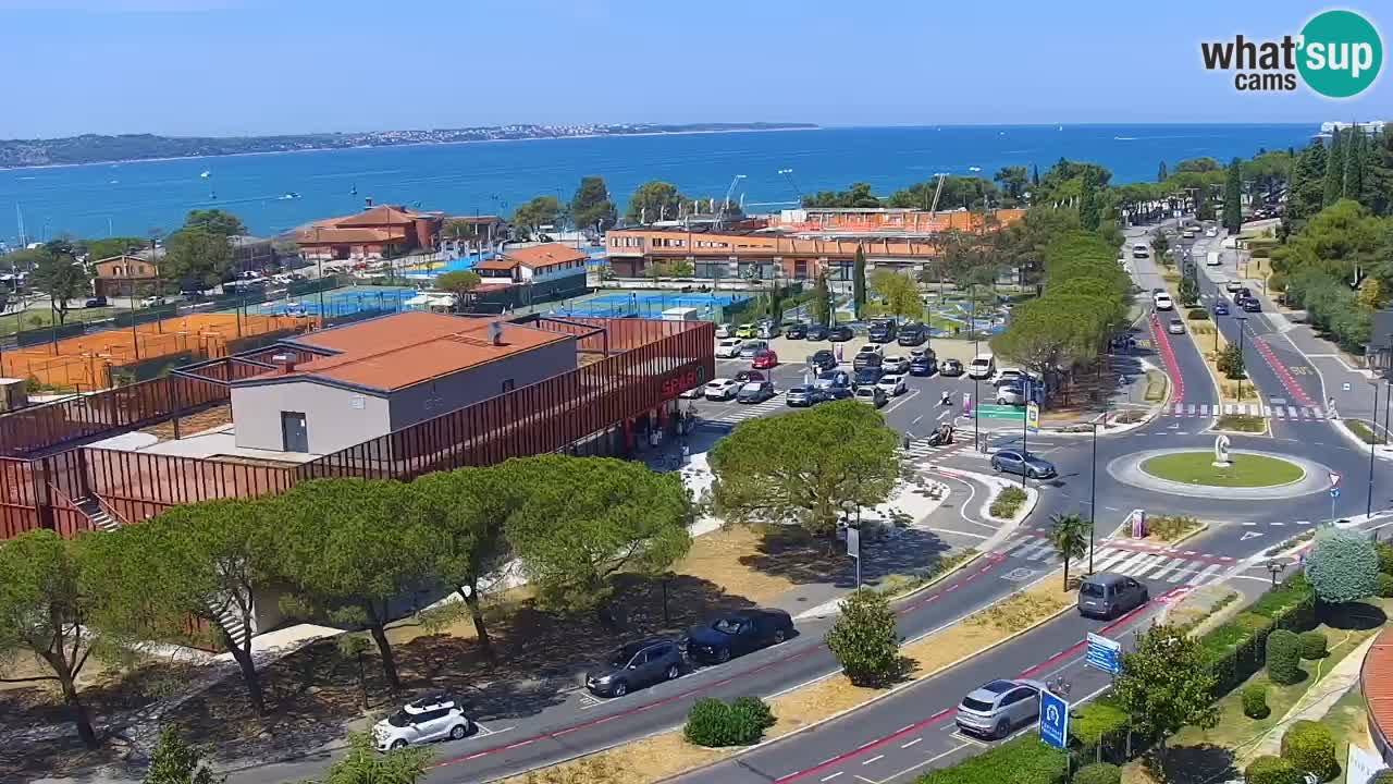 Portorož Live Webcam – view of the marina and tennis courts