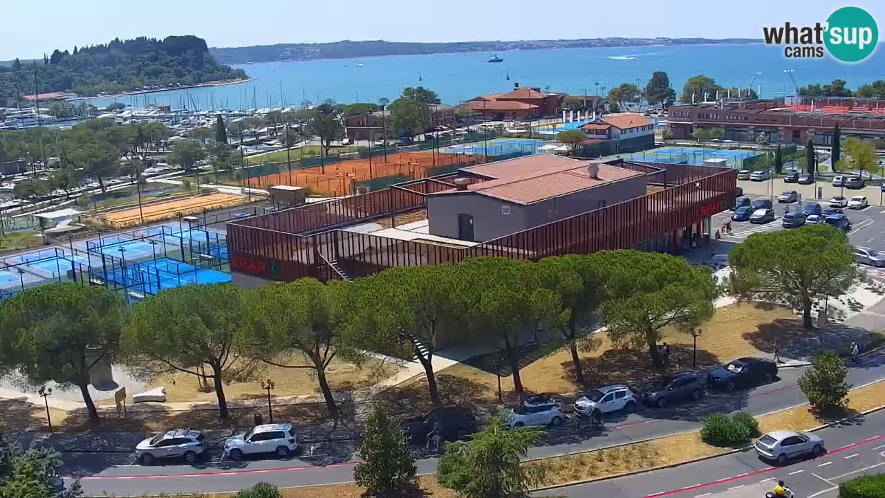 Portorose Live Webcam – vista sulla marina e i campi da tennis