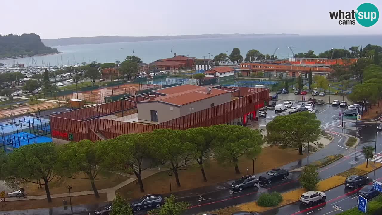 Portorož Webcam – Blick auf den Yachthafen und die Tennisplätze