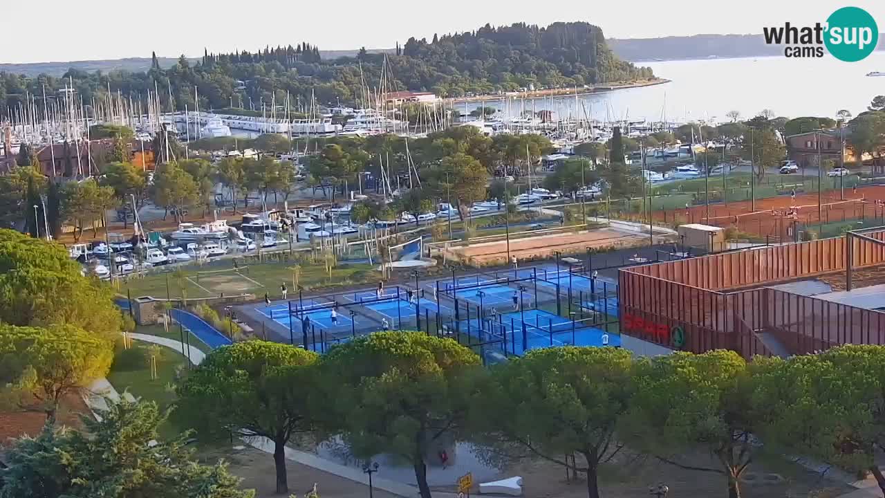Portorož Live Webcam – view of the marina and tennis courts