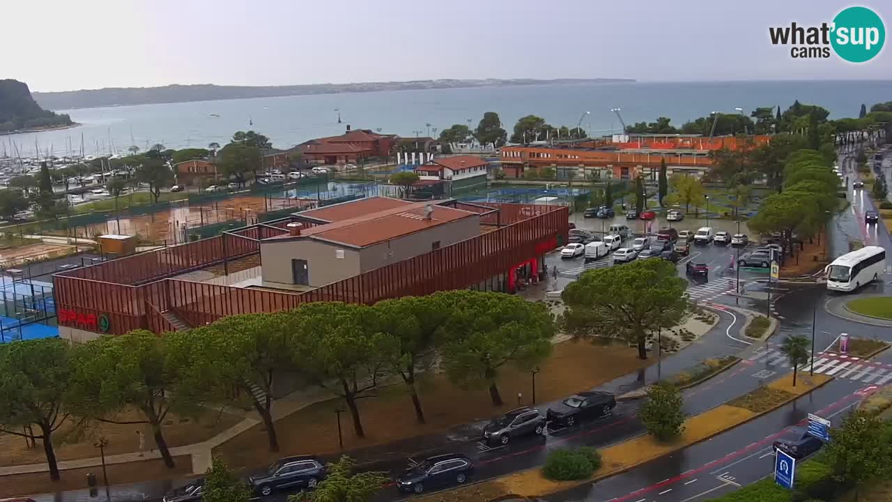 Portorož Live Webcam – view of the marina and tennis courts