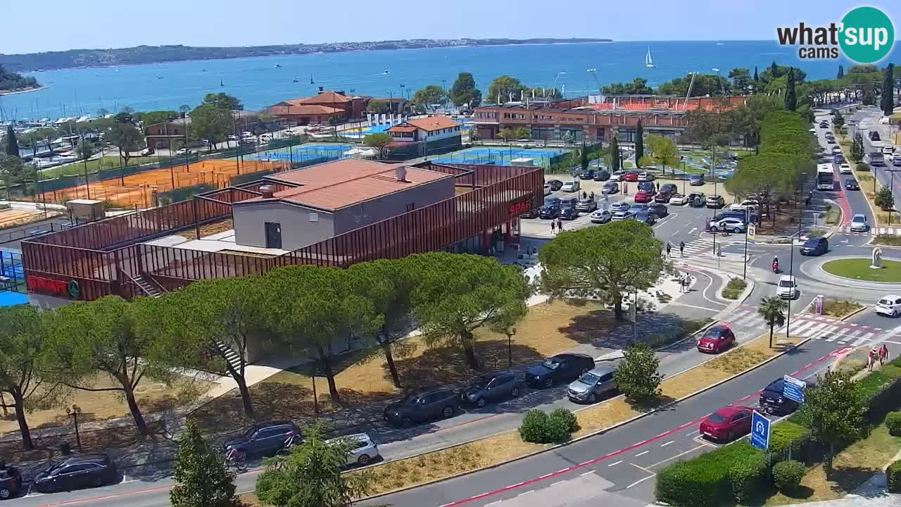 Portorož spletna kamera – pogled na marino in teniška igrišča