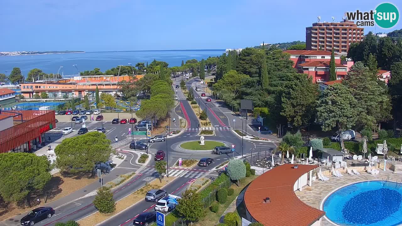 Portorož Live Webcam – view of the marina and tennis courts