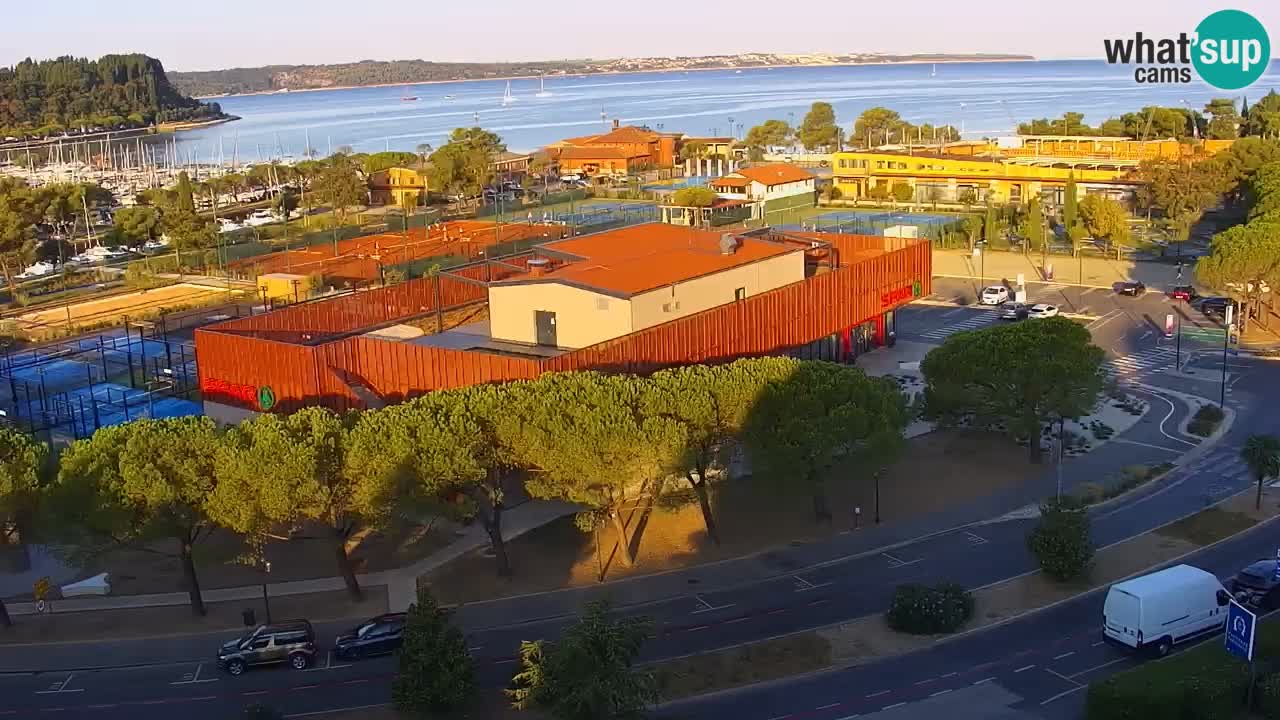Portorož Live Webcam – view of the marina and tennis courts