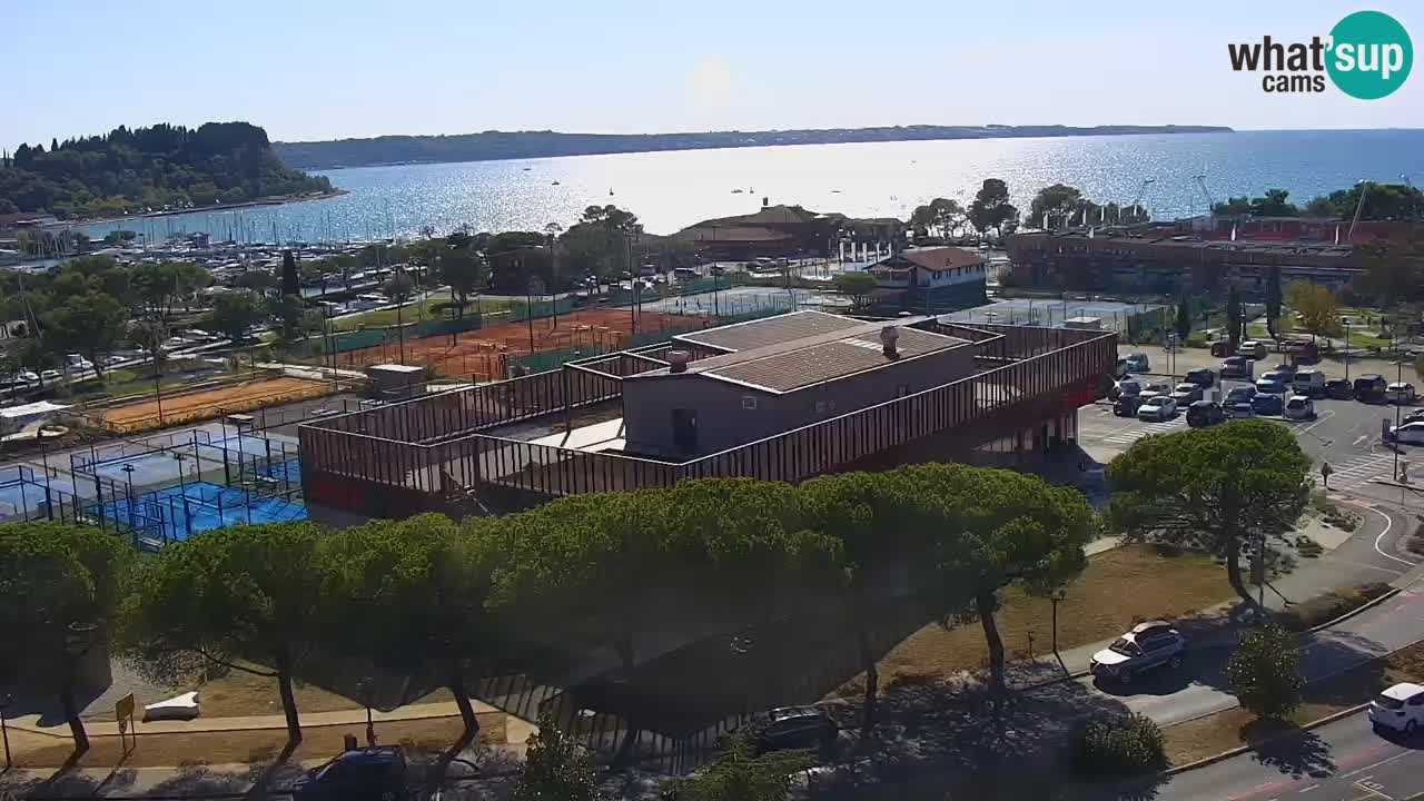 Portorož Live Webcam – view of the marina and tennis courts