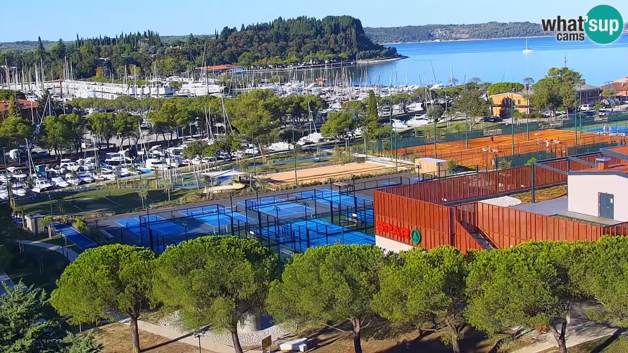 Portorož spletna kamera – pogled na marino in teniška igrišča