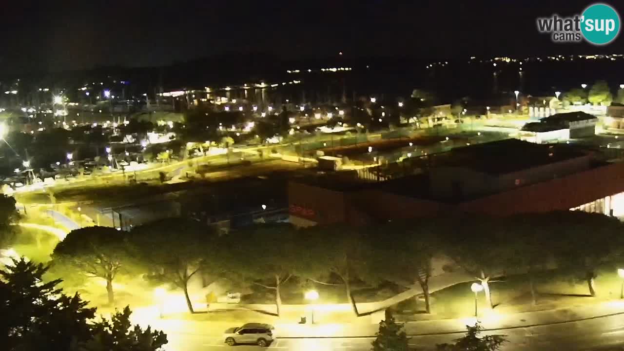 Portorož Webcam – Blick auf den Yachthafen und die Tennisplätze
