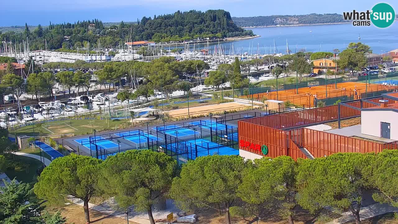 Portorose Live Webcam – vista sulla marina e i campi da tennis