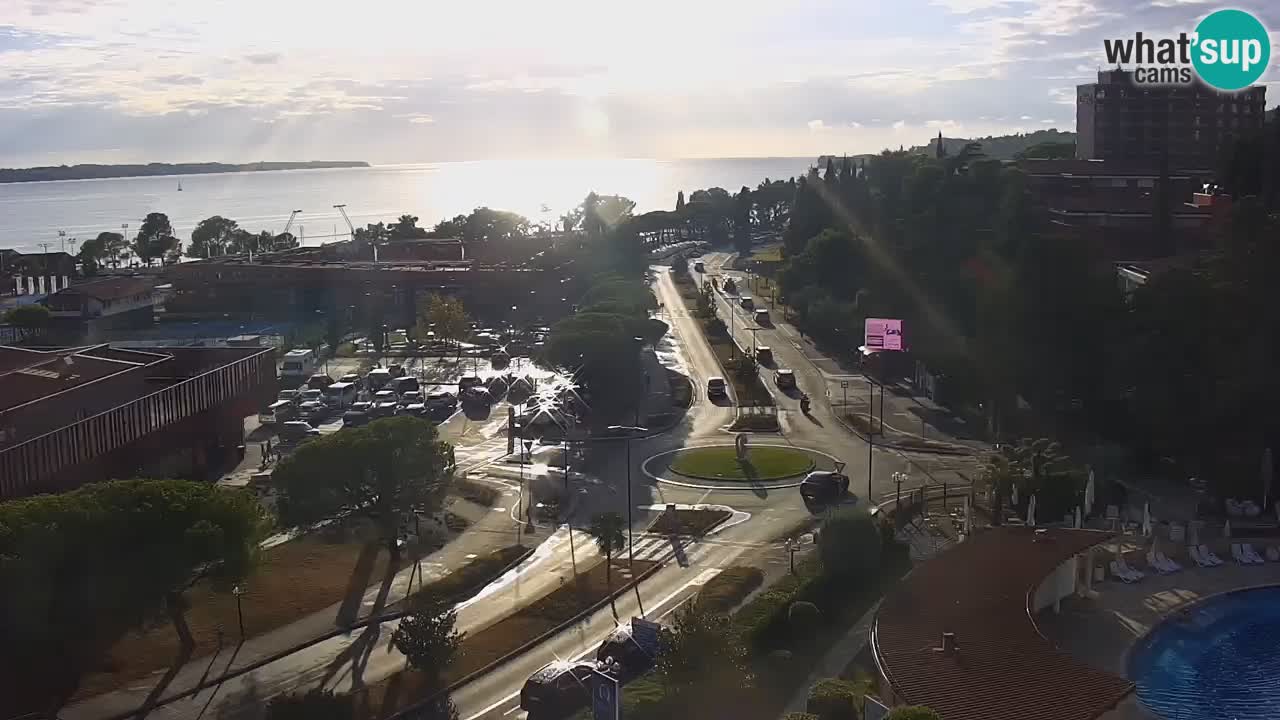 Portorož Webcam – Blick auf den Yachthafen und die Tennisplätze