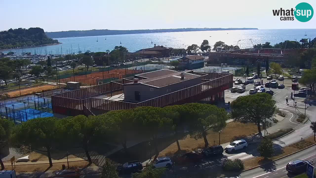 Portorož Live Webcam – view of the marina and tennis courts
