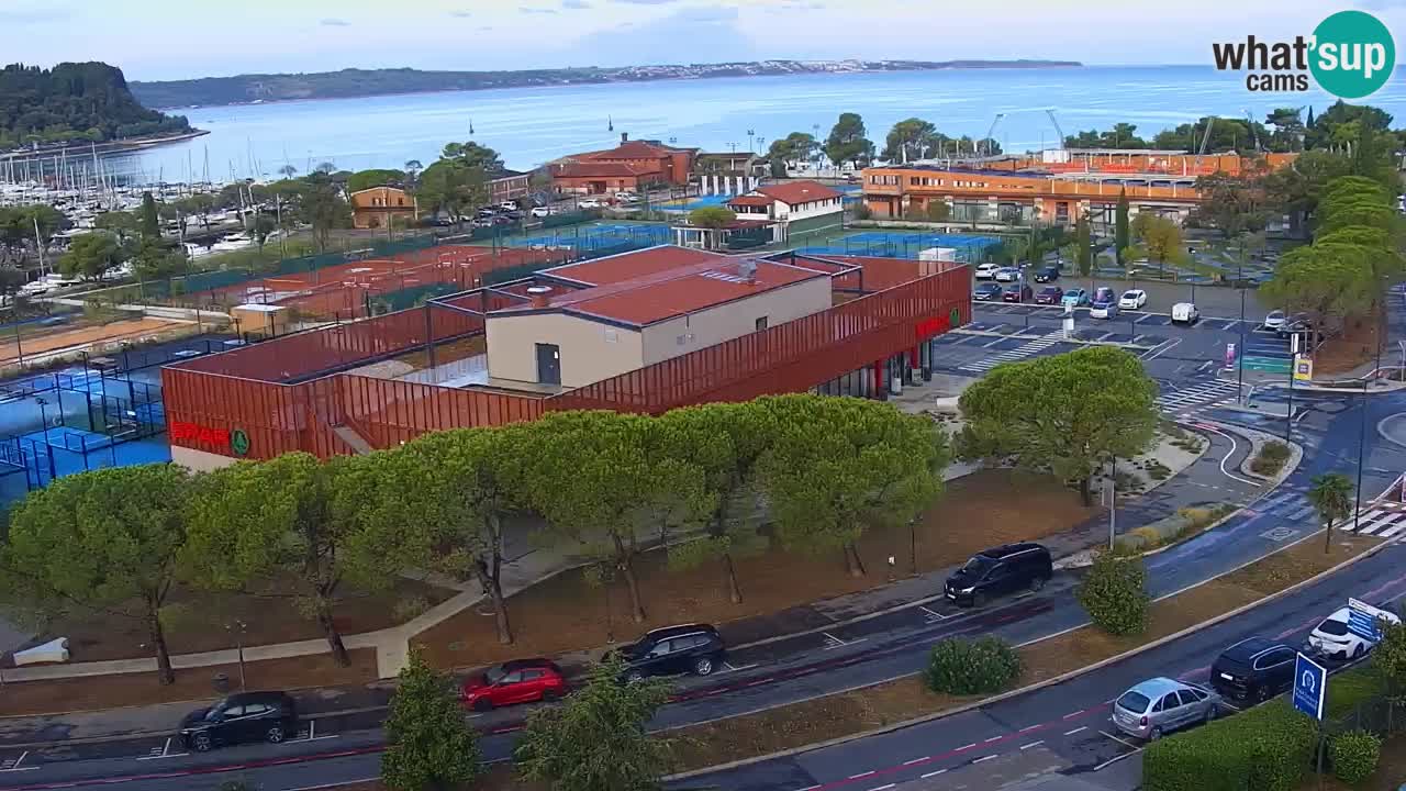 Portorož Live Webcam – view of the marina and tennis courts