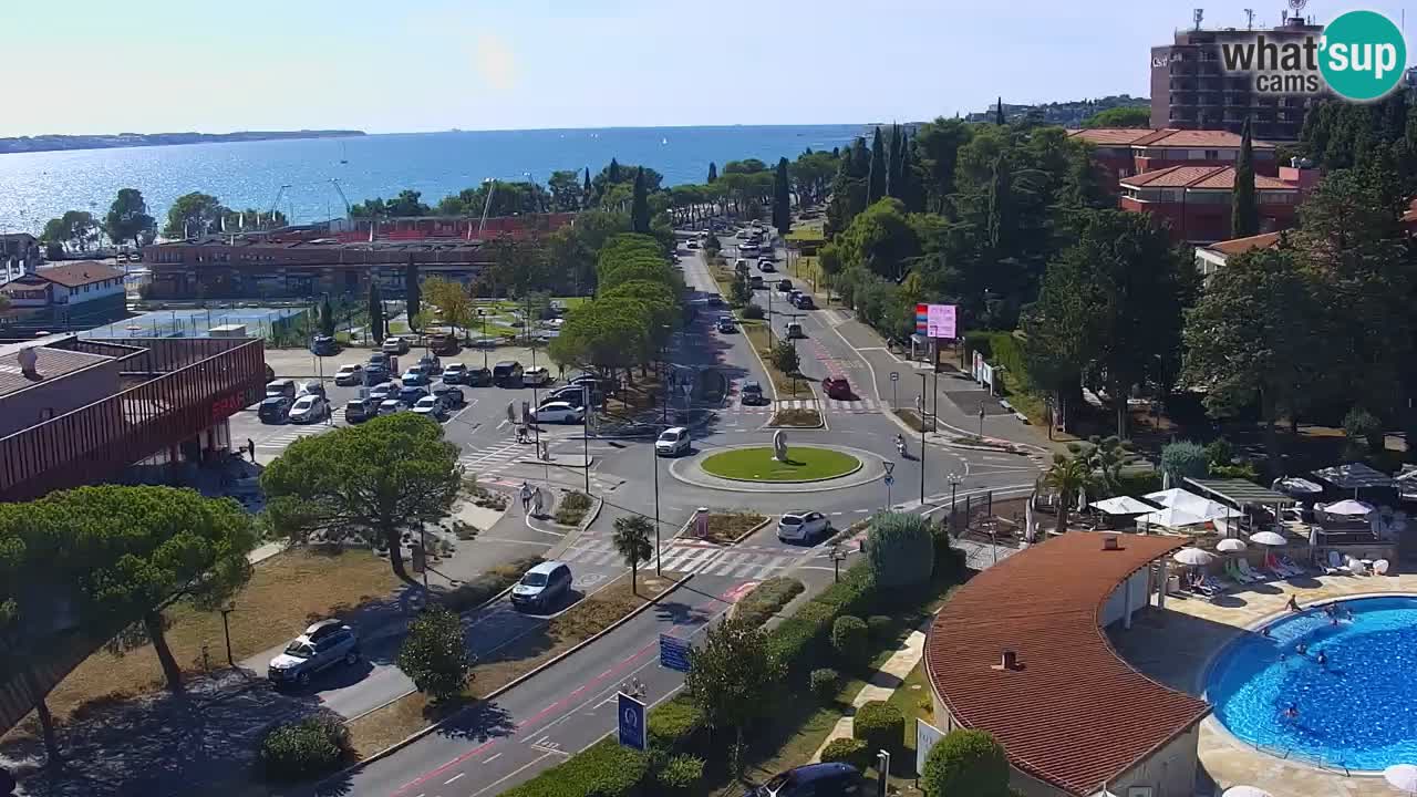 Portorož Live Webcam – vue sur la marina et les courts de tennis