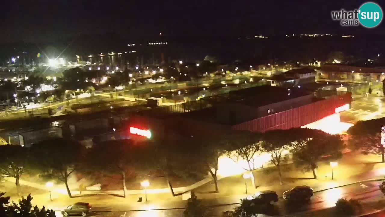 Portorož Webcam – Blick auf den Yachthafen und die Tennisplätze