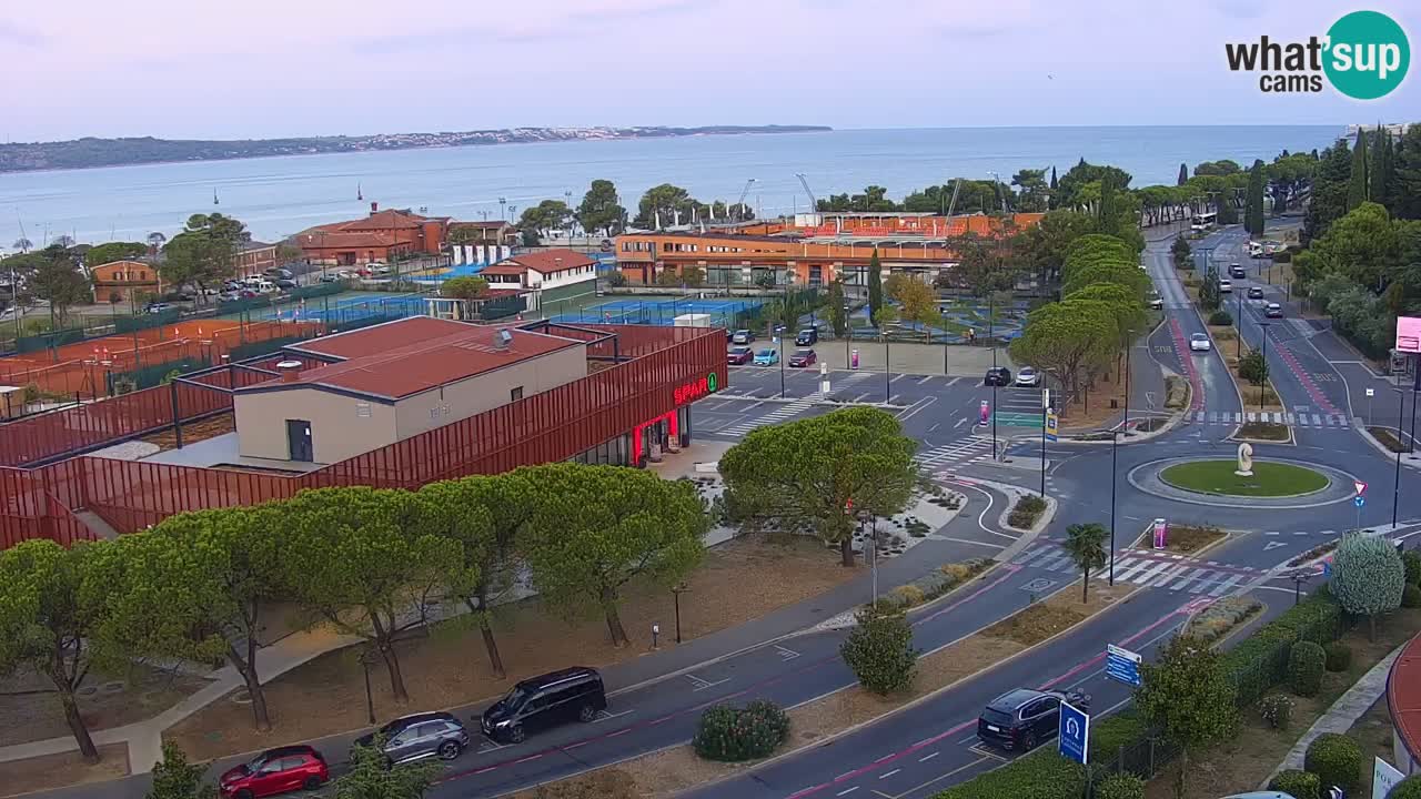 Portorož Live Webcam – view of the marina and tennis courts