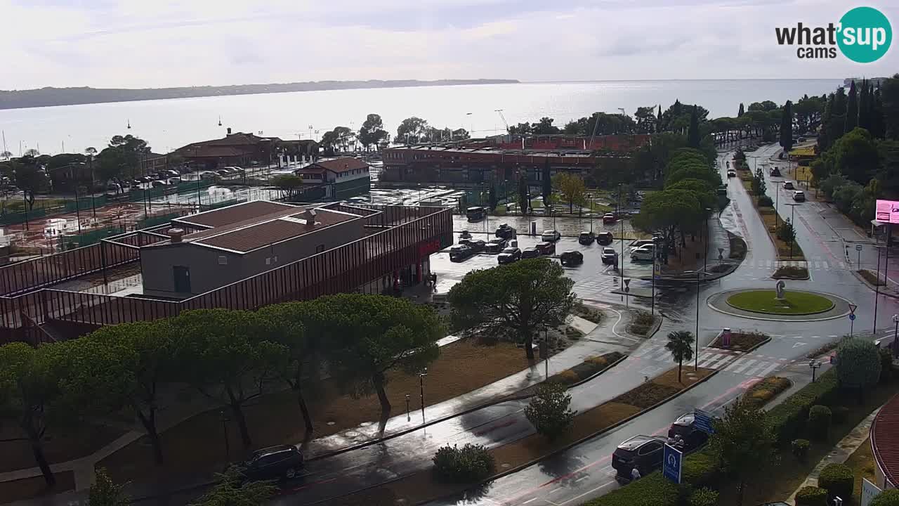 Portorož Live Webcam – view of the marina and tennis courts