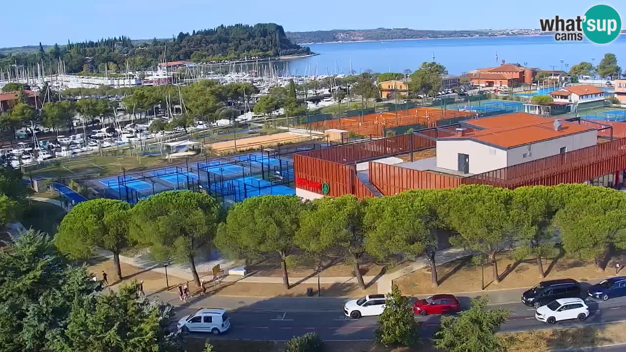 Portorož Live Webcam – view of the marina and tennis courts